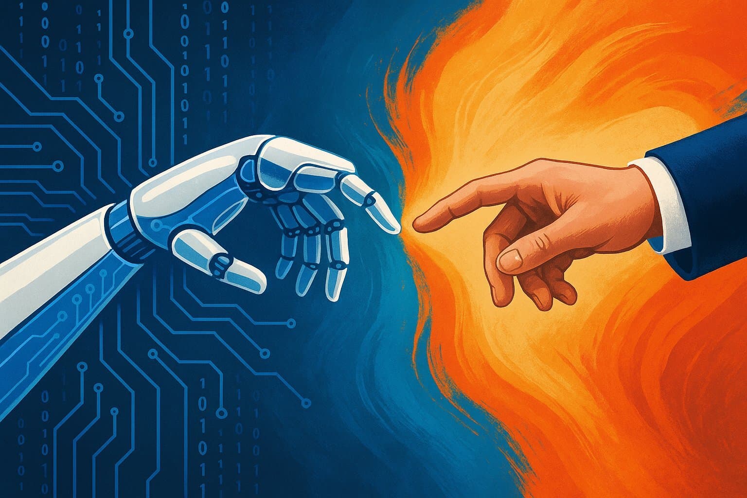 Visualizing the synergy and tension between human expertise and AI automation.