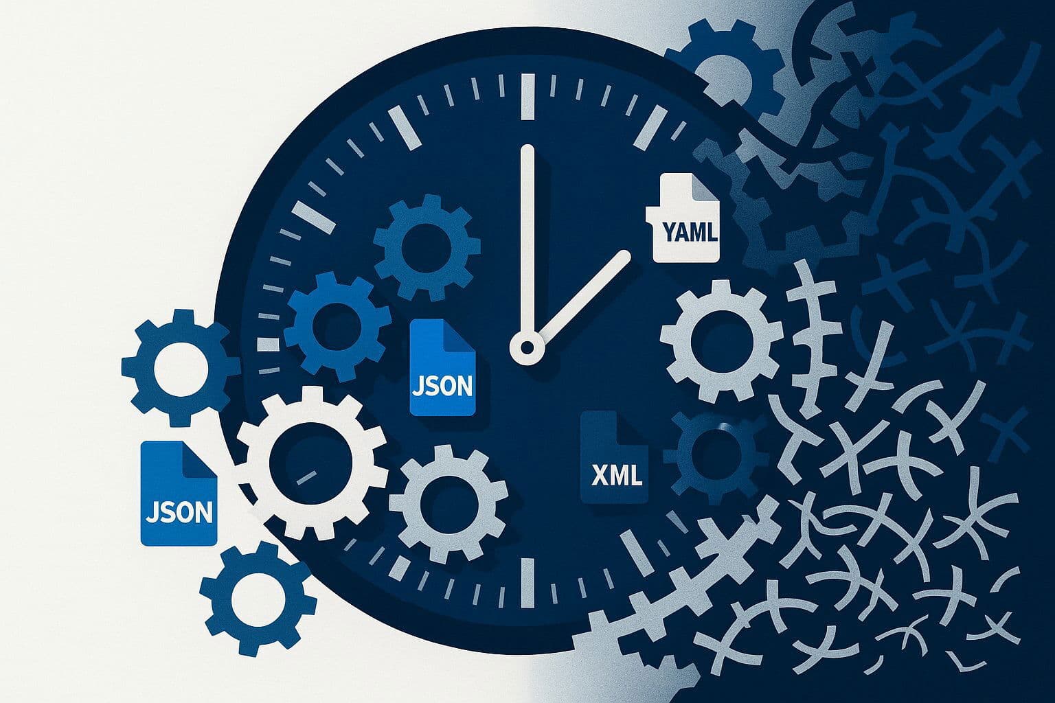 The Configuration Complexity Clock as a visual metaphor for increasing complexity.