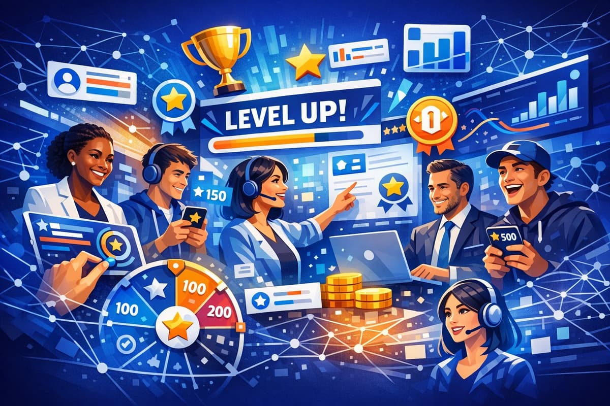Gamification visually powering next-generation customer engagement and loyalty.