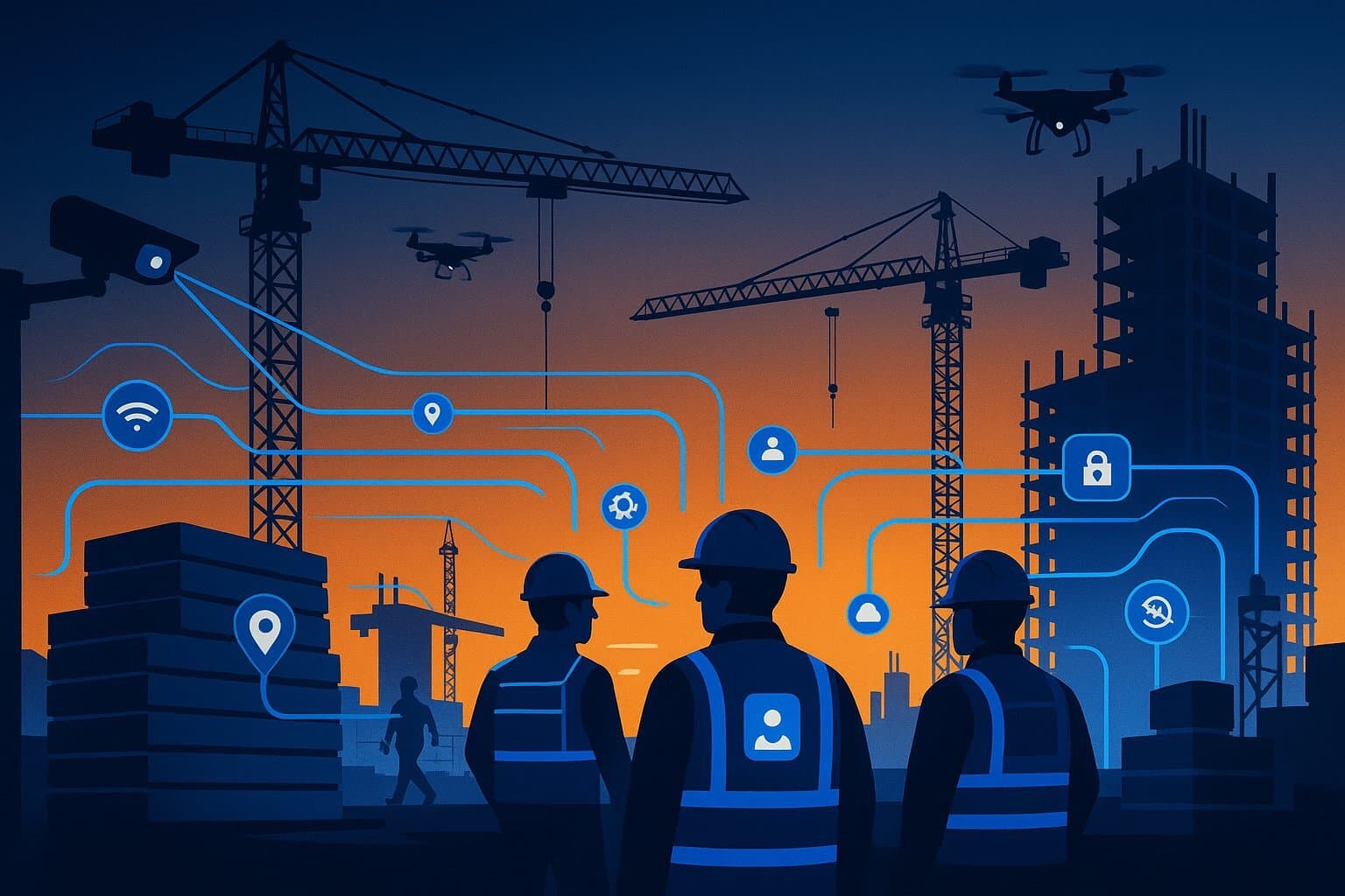 A next-generation construction site transforms into an intelligent ecosystem through IoT connectivity.