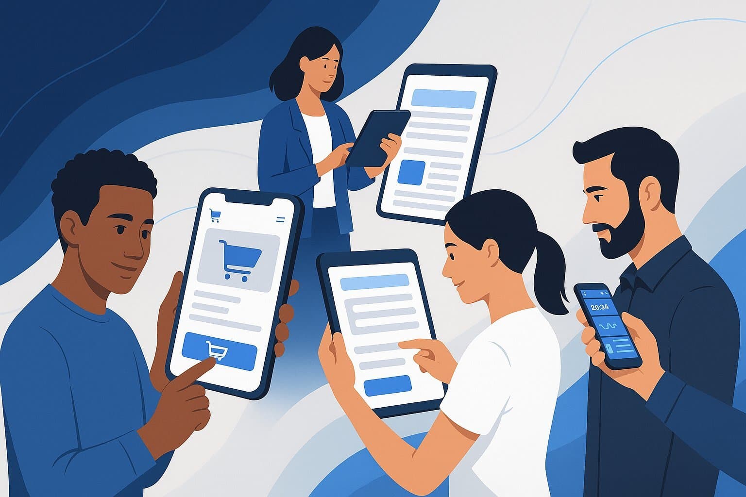 Modern mobile website hero image