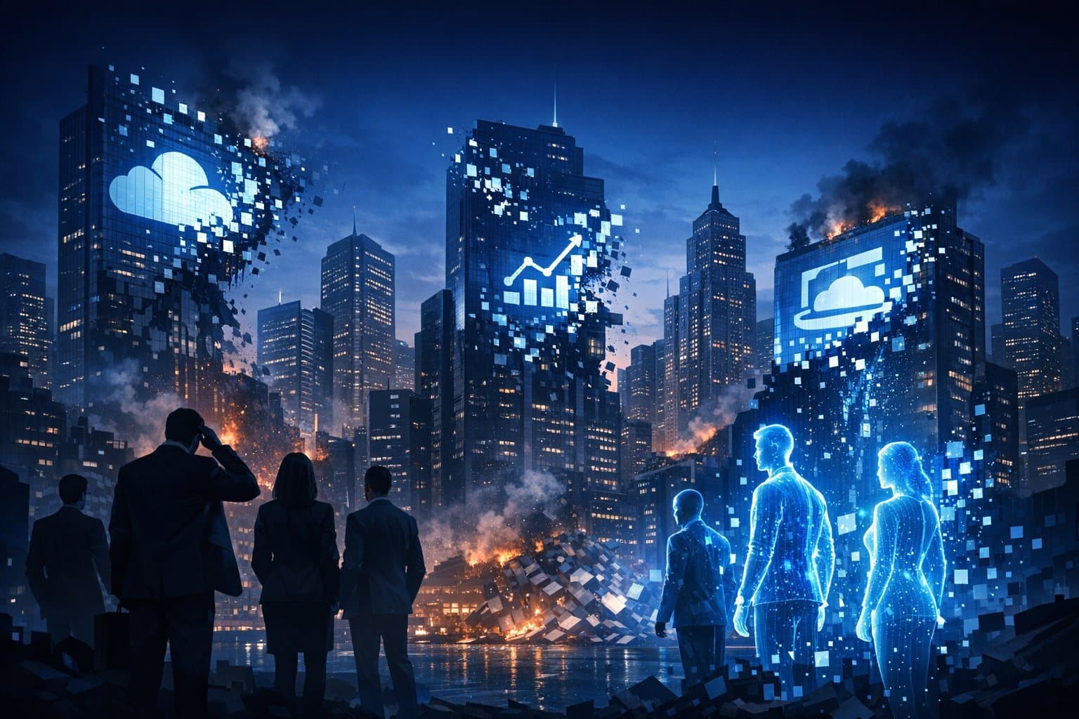 The SaaSocalypse of 2026: Enterprise software market upheaval as AI-driven automation slashes human headcount and disrupts traditional revenue models.