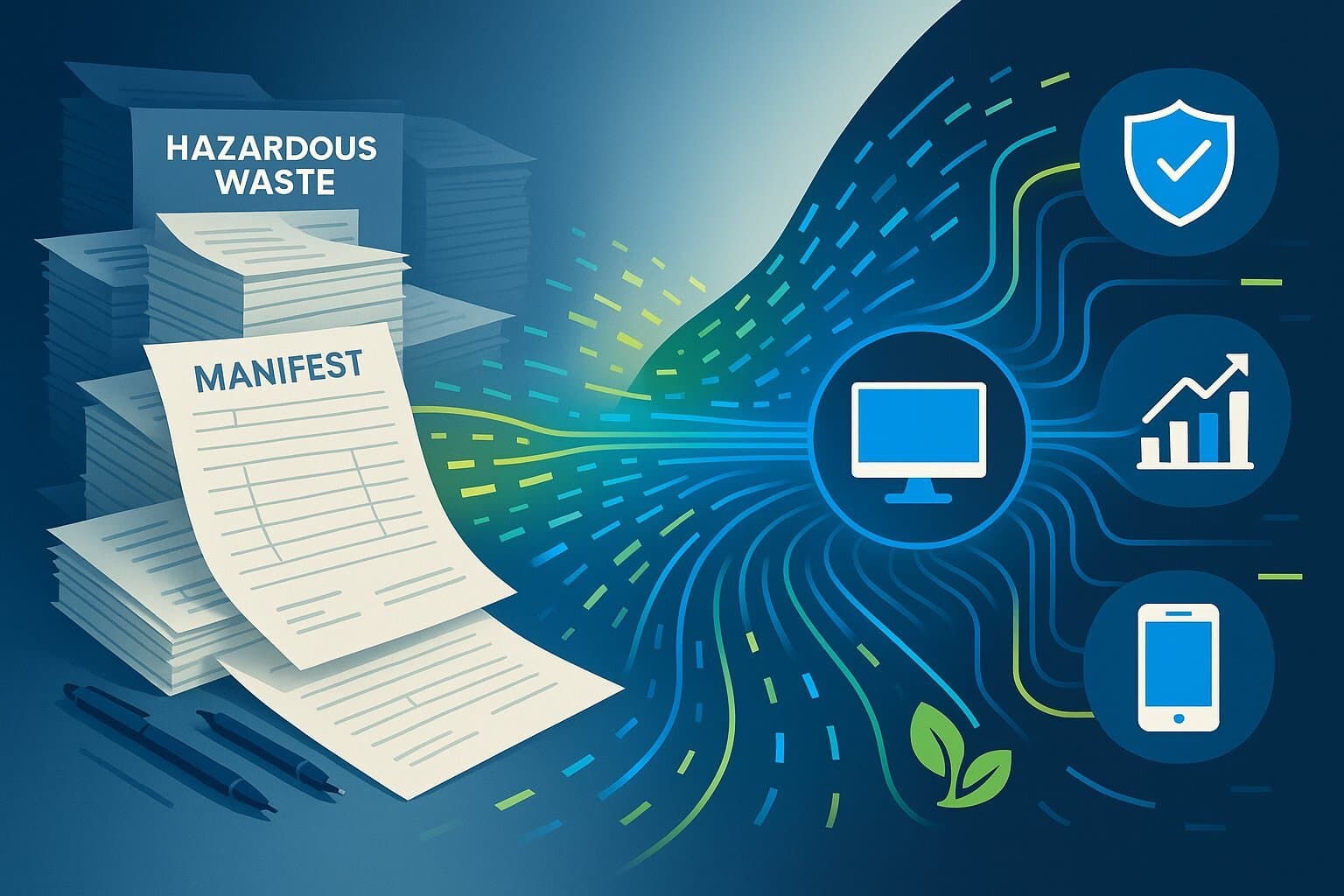 The new digital era in hazardous waste management, bridging tradition and transformation.