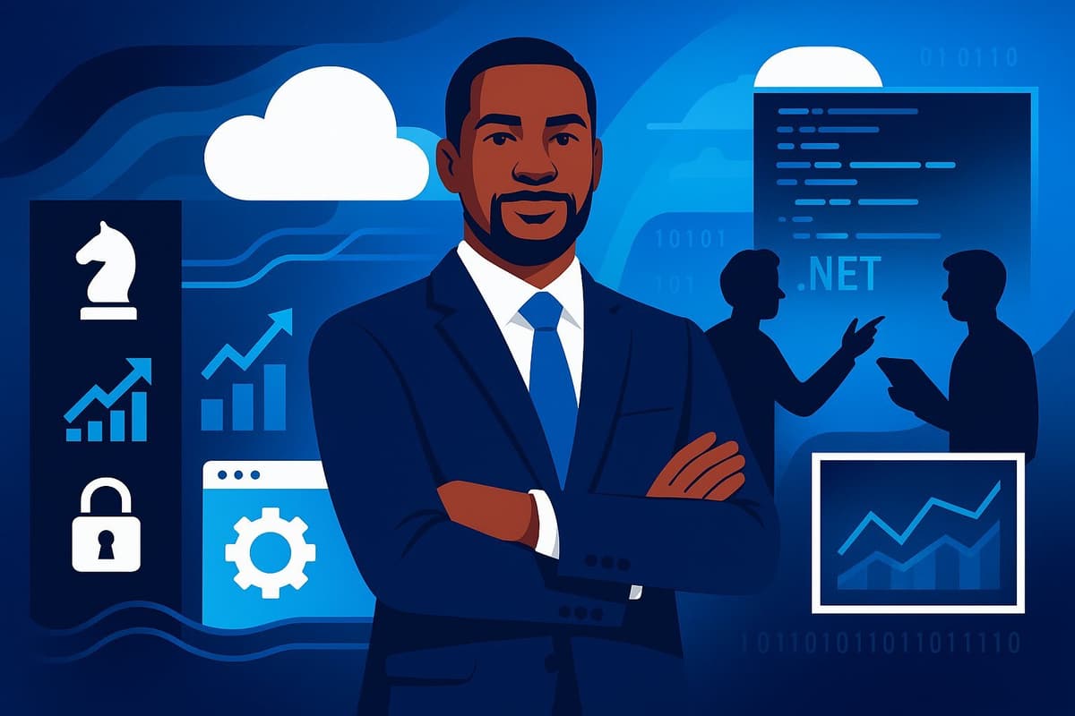 A visionary visual highlighting the strategic value of choosing custom ASP.NET development for business advantage.