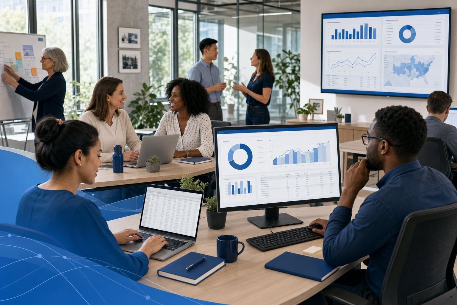 A modern nonprofit office empowered by integrated custom software solutions.